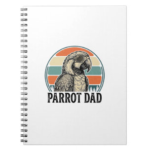 Parrot Dad Vintage Sunset Engraving Shirt Design_1 Notebook