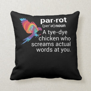 Parrot Definition Funny Zoo Bird Lover Throw Pillow