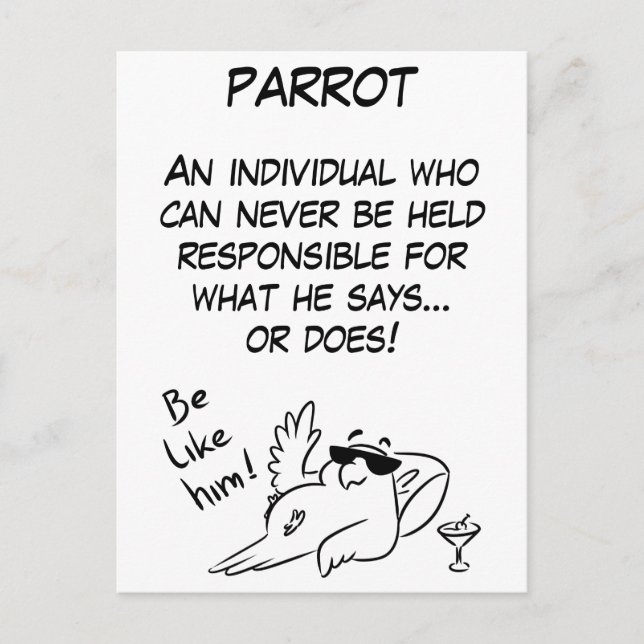 Parrot definition postcard (Front)