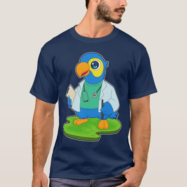 Parrot Doctor Stethoscope T-Shirt (Front)