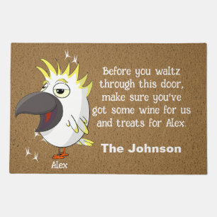 Parrot Doormat, cockatoo parrot Doormat
