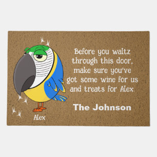 Parrot Doormat, Macaw parrot Doormat 