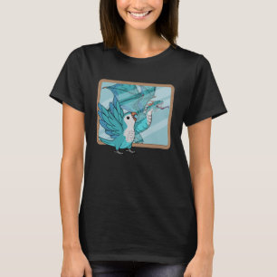 Parrot & Dragon Reflection I Blue Monk Parakeet Qu T-Shirt