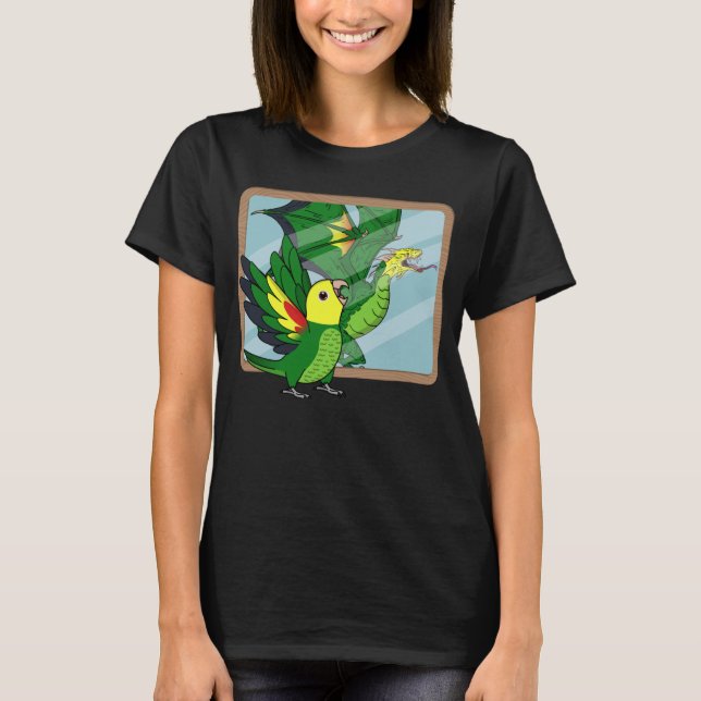 Parrot & Dragon Reflection I Double Yellow headed  T-Shirt (Front)