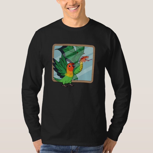 Parrot & Dragon Reflection I Fischers Lovebird T-Shirt (Front)