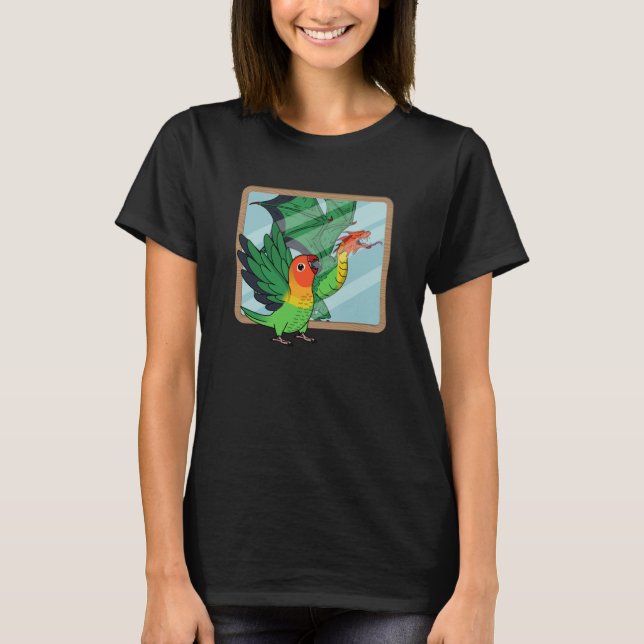 Parrot & Dragon Reflection I Fischers Lovebird T-Shirt (Front)