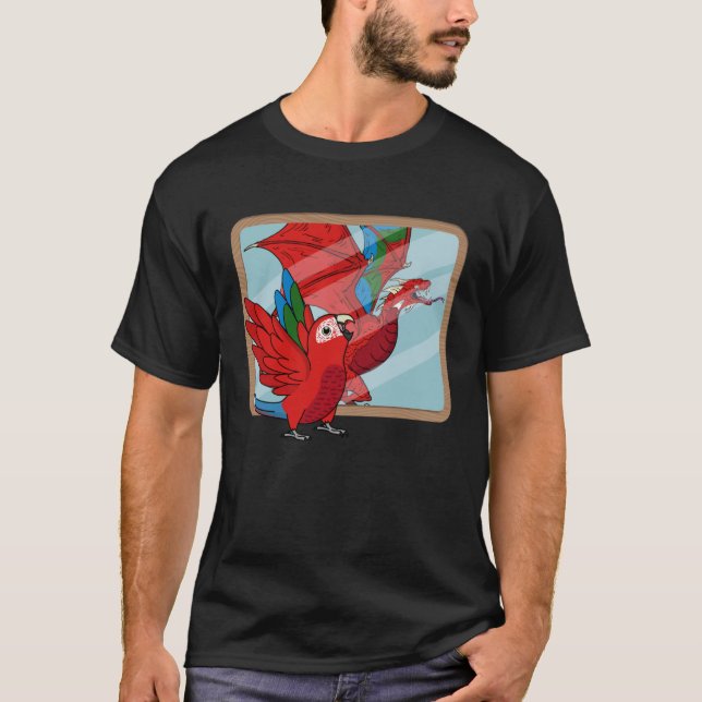 Parrot & Dragon Reflection I Green winged Macaw  1 T-Shirt (Front)