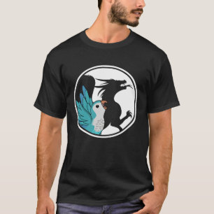 Parrot & Dragon Shadow I Blue Monk Parakeet Quaker T-Shirt