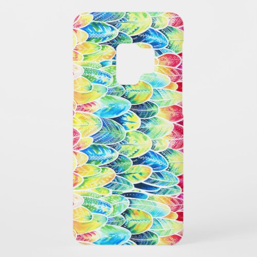 Parrot Feathers Colorful Watercolor Pattern Case_Mate Samsung Galaxy S9 Case