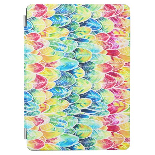 Parrot Feathers Colorful Watercolor Pattern iPad Air Cover