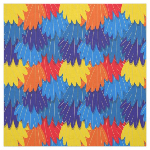 Parrot Feathers Scarlet Macaw Pattern Fabric