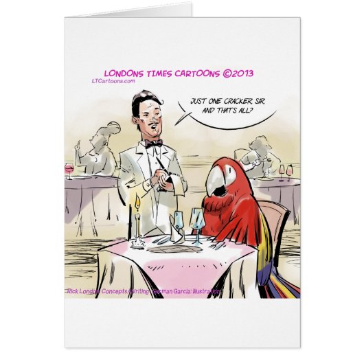 Parrot Fine Dining Funny Cards (Front)