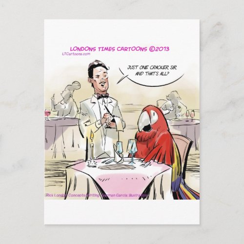 Parrot Fine Dining Funny Postcard