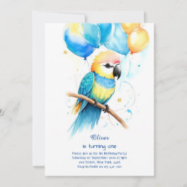 Parrot First Birthday Invitation