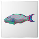 Parrot Fish Ceramic Tile<br><div class="desc">This colorful green, pink and blue parrot fish is great for those looking for a nautical theme design. Frame it, use it in a beach house or a DIY home decorating project.</div>
