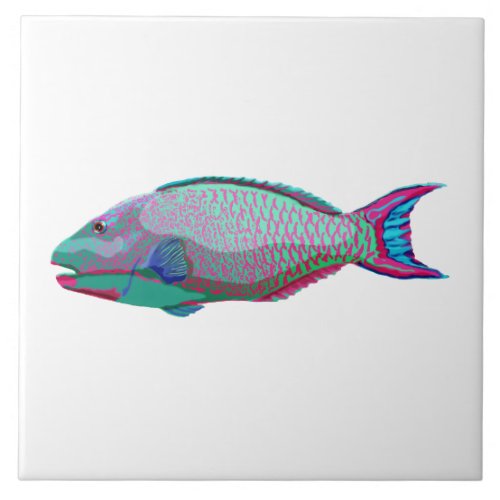 Parrot Fish Ceramic Tile