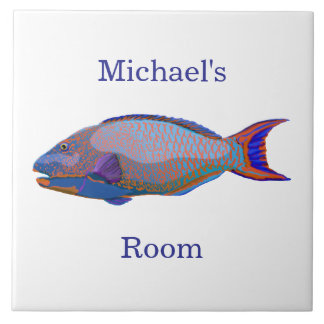 Parrot Fish Room Marker Ceramic Tile
