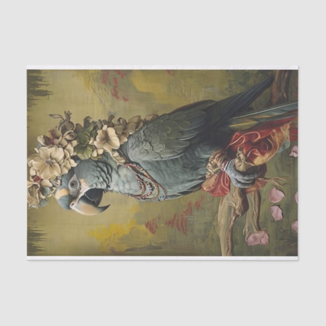 Parrot Florals Tissue Paper (Front)