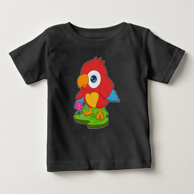 Parrot Flower Baby T-Shirt (Front)