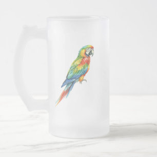 Parrot Frosted Glass Beer Mug