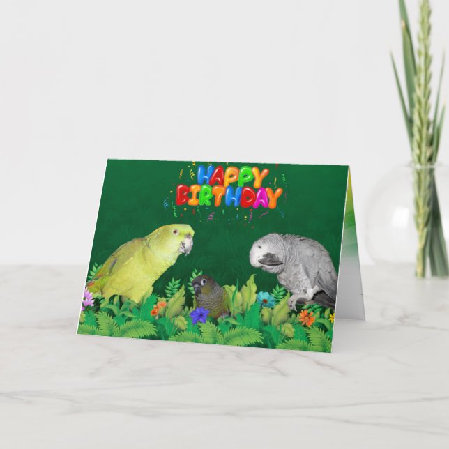Parrot Happy Birthday Card (Front)
