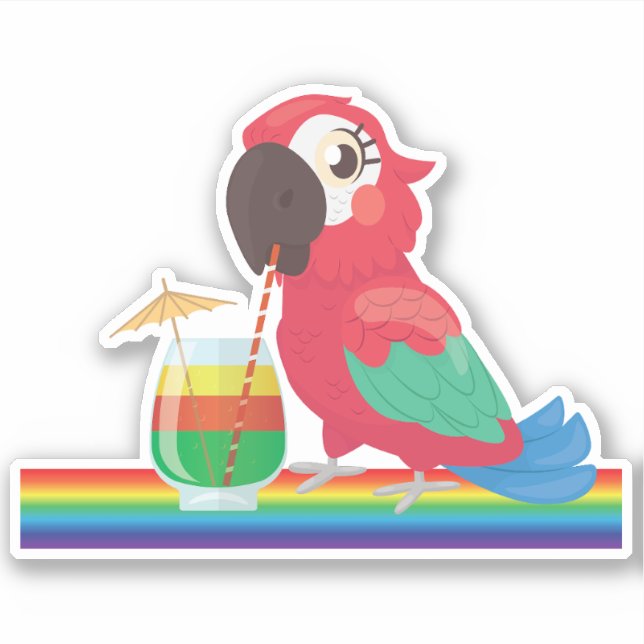 Parrot Head Jimmy Buffett Sticker (Front)