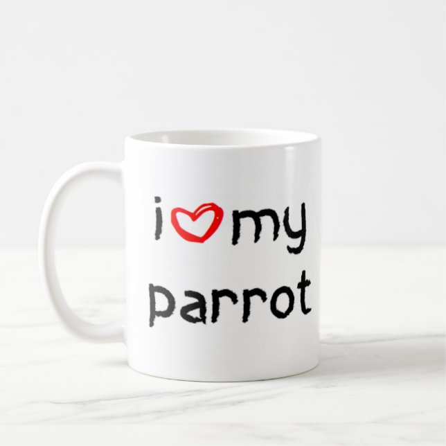 parrot heart coffee mug (Left)