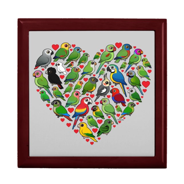 Parrot Heart Keepsake Box (Front)