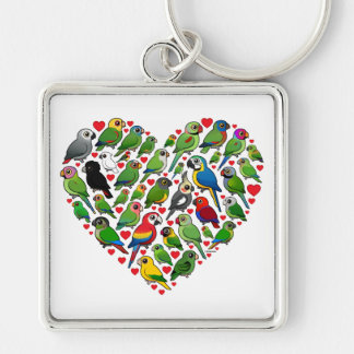 Parrot Heart Keychain