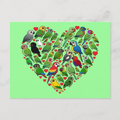 Parrot Heart Postcard