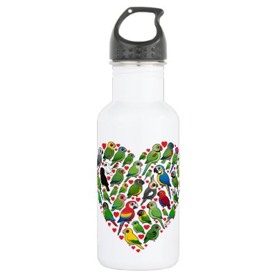Parrot Heart Water Bottle