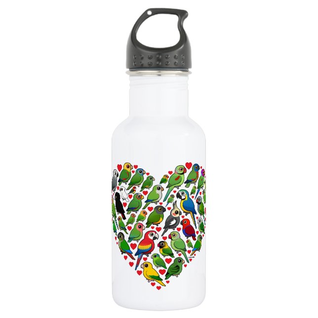 Parrot Heart Water Bottle (Front)