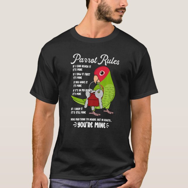 Parrot House Rules It's Mine I Cherry-headed Conur T-Shirt (Front)