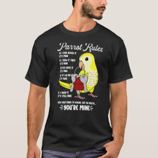 Parrot House Rules It's Mine I Yellow Monk Parakee T-Shirt