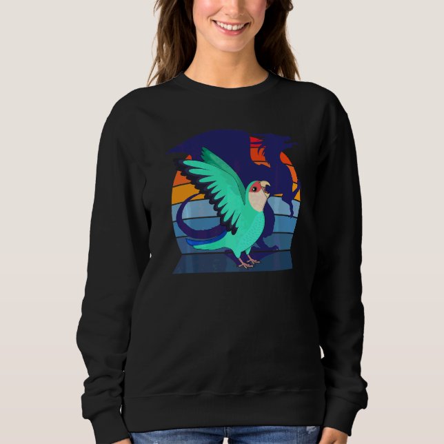 Parrot I Winged Dragon I Screaming Peach faced Blu Sweatshirt (Front)