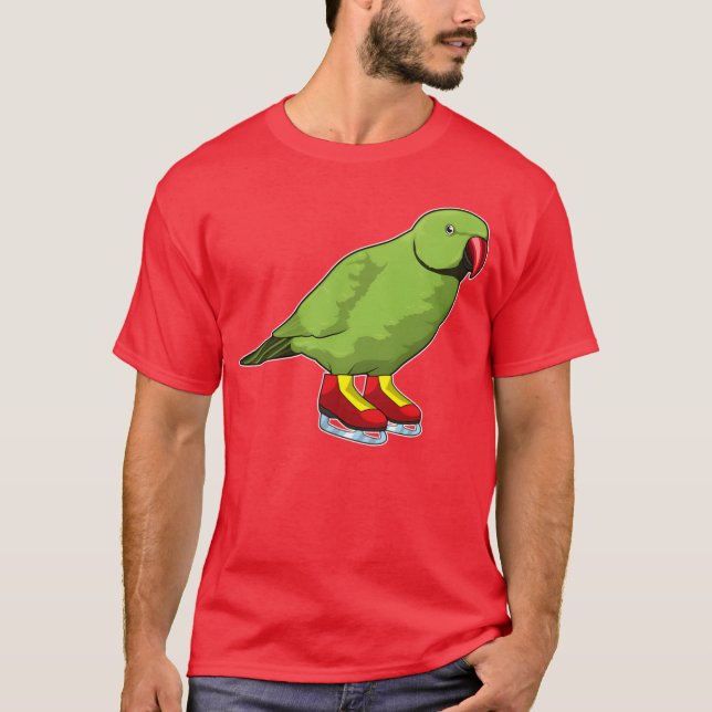 Parrot Ice Skating Ice Skates Sports friends T-Shirt (Front)