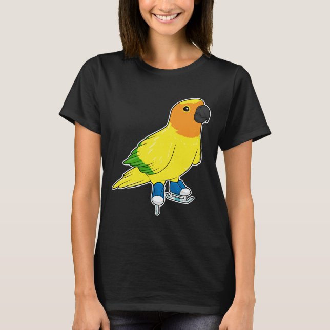 Parrot Ice skating Ice skates T-Shirt (Front)