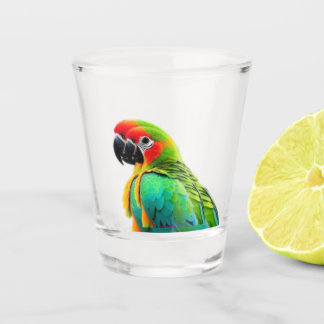 Parrot image in shot glass