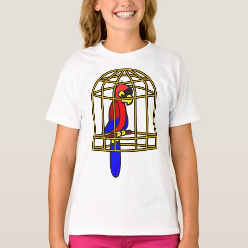 Parrot In A Cage Girls T_Shirt