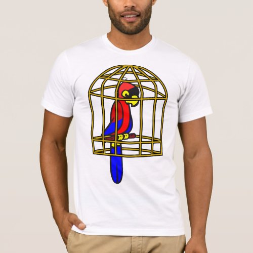 Parrot In A Cage Mens T_Shirt