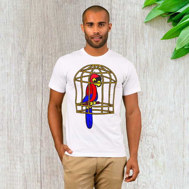 Parrot In A Cage Mens T-Shirt (Creator Uploaded)