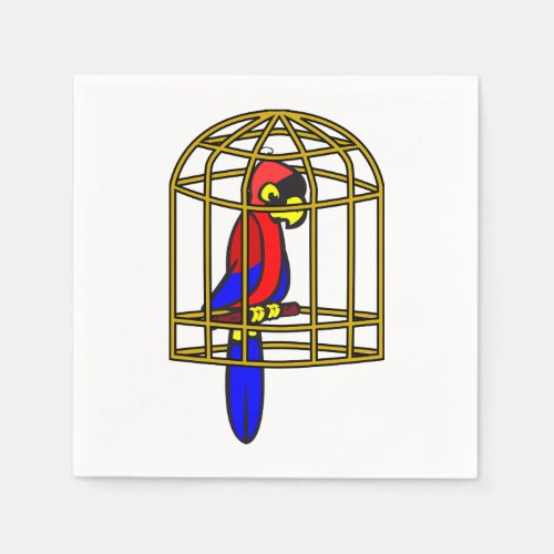 Parrot In A Cage Paper Napkins