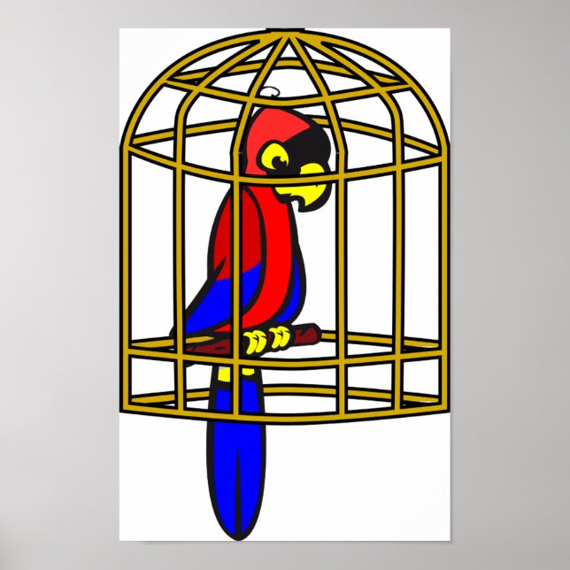 Parrot In A Cage Poster (Front)