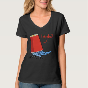 Parrot In A Cup Henlo I Peach faced Blue Lovebird T-Shirt
