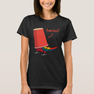Parrot In A Cup Henlo I Scarlet Macaw T-Shirt