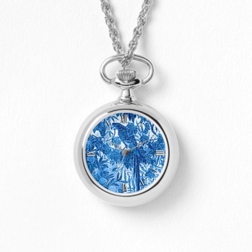 Parrot in a Jungle Setting Indigo Blue and White  Watch