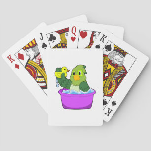 Parrot in Bathtub with Duck Poker Cards