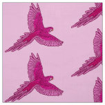 Parrot in Flight, Fuchsia and Ice Pink Fabric