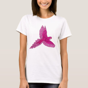 Parrot in Flight, Fuchsia and Ice Pink T-Shirt