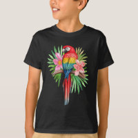 Parrot In Tropical Flowers Summer Beach Tiki Party
